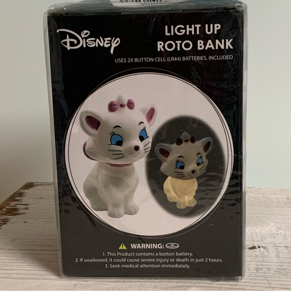 DISNEY THE ARISTOCATS Marie Light Up ROTO BANK / MOOD LAMP!